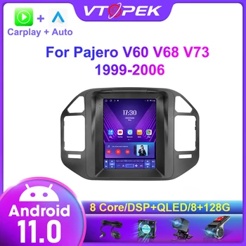 Vtopek Android 11 Автомобильный Радиоприемник Для Mitsubishi Pajero V60 V68 V73 1999-2006 Автомобильный Мультимедийный Навигатор с Вертикальным Экраном, Головное устройство 7