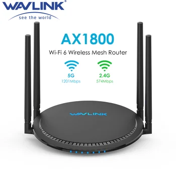 Wavlink AX1800 WiFi 6-сетчатый Гигабитный Беспроводной Интернет-маршрутизатор-Двухдиапазонный 2,4 ГГц 574 Мбит/с + 5 ГГц 1201 Мбит/с С охватом до 1500 Квадратных Футов 8