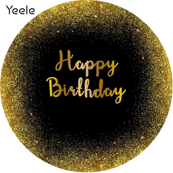 Yeele Black Gold Блестит, День Рождения для взрослых, круглый эластичный фон, круглый фон для фотосъемки в фотостудии 14