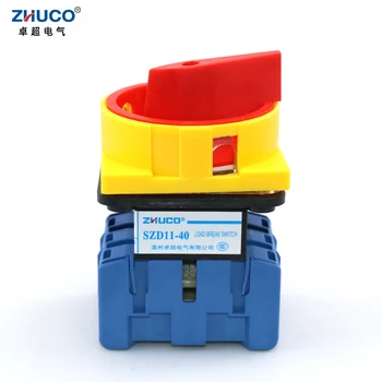 ZHUCO SZD11-40/300010 40Amp 660V 3 Полюса ВКЛ-ВЫКЛ, 2-Позиционный Выключатель отключения питания, Выключатель Отключения нагрузки С панелью навесного замка 1