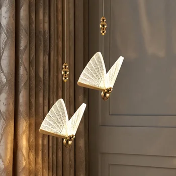 ZK50 Современная Люстра-Бабочка, Светильник для гостиной, Светильник для спальни, Прикроватный Светильник, Вращающаяся Длинная Люстра для лестницы