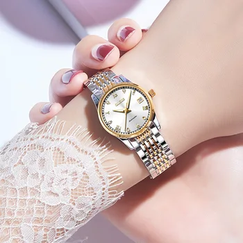 Автоматические механические часы модные женские часы с бриллиантовой римской шкалой для женщин 7