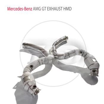 Автомобильные Аксессуары HMD Выхлопная Система С Высокой Производительностью Потока, Водосточная Труба для Mercedes Benz AMG W205 C63S С Каталитическим Нейтрализатором 3