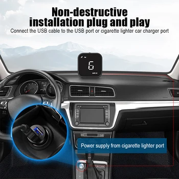 Автомобильный USB Hud Heads Up Дисплей Автомобильный GPS Спидометр Компас 2,5 Дюймов Hd Smart Дисплей Скорость Отображение Времени Автомобильный Универсальный