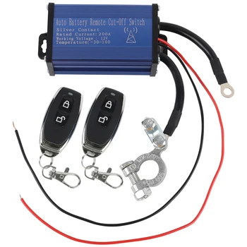 Автомобильный выключатель для отсоединения аккумулятора, реле отключения с беспроводным пультом дистанционного управления, автомобильный выключатель - 1 шт./пульт дистанционного управления - 2 шт.