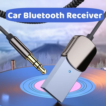 Адаптер Aux Bluetooth, Аудиокабель для автомобилей, USB-передатчик Bluetooth, музыкальные колонки, ключ громкой связи для приемника с разъемом 3,5 мм 1
