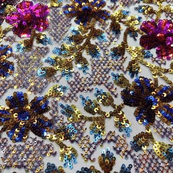 Африканская роскошная кружевная ткань с блестками 2023, Высококачественная французская вышивка, Тюль, кружевная ткань, материал для нигерийского свадебного платья 5