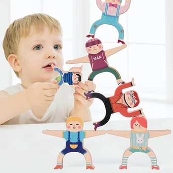 Балансировочные блоки в форме человека, Детские Развивающие игрушки для детей дошкольного возраста с декомпрессионной укладкой ABS, Балансировочная игра NSV