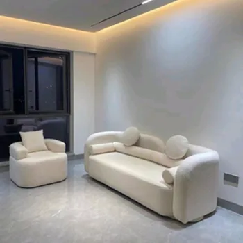 Белый диван-кровать Из итальянской обивочной ткани, глубокое кресло, Дизайнерский поролоновый диван для отдыха, Роскошная Большая итальянская мебель для гостиной 1