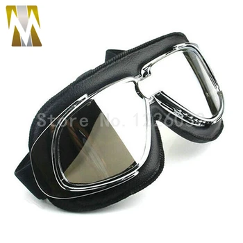 Бесплатная доставка Шлем Очки С открытым лицом внедорожный мотоциклетный шлем Очки для мотокросса очки для скутера серебряные линзы 9