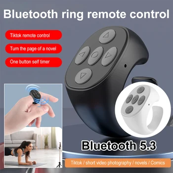 Беспроводной Bluetooth-видеоконтроллер с кончиком пальца, Портативный телефон, Автоматический просмотр страниц, Селфи-видеоконтроллер для Tiktok