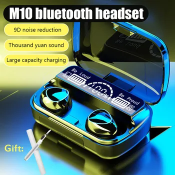 Беспроводные Bluetooth-наушники TWS M10 со светодиодным дисплеем, зарядная коробка 3500 мАч, 9D Стерео наушники-вкладыши, спортивная водонепроницаемая гарнитура Bluetooth 5.1 2