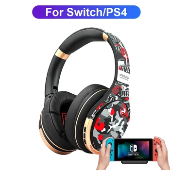 Беспроводные Bluetooth-наушники с микрофоном, для PS4, PS5, передатчика Nintendo Switch, гарнитуры для геймеров, игровой шлем для ПК с адаптером Aux 2