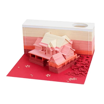 Блокнот Omoshiroi Block 3D 155 листов Архитектура 3D Липкие Заметки Памятка с Пользовательским Логотипом Kawaii Миниатюрные Бумажные Подарки Для Скрапбукинга
