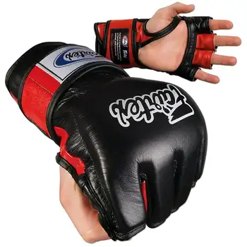 Боевые перчатки для ММА - с большим открытым пальцем / Красная форма ушу для мужчин 13