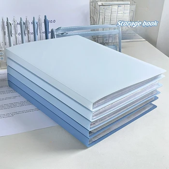 Большая градиентная синяя папка для бумаги формата А4, Ручной Органайзер для файлов, Держатель для хранения, Прозрачная вставка, вкладыш для офисных документов 4