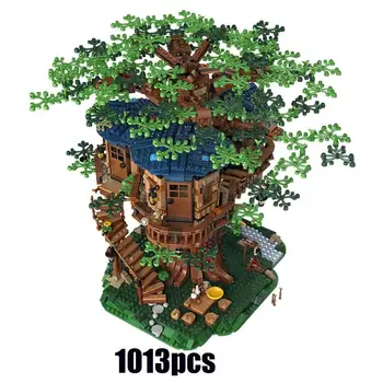 В наличии Дом на дереве Самая Большая Модель Дерева Moc Строительные Блоки Идеи 33111 Кирпичей DIY Развивающие Игрушки Подарок для детей 1013 шт. 3