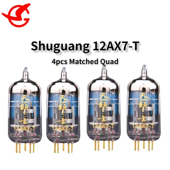 Вакуумная трубка ShuGuang 12AX7-T - Гарантированное качество, Четырехъядерная вакуумная трубка с золотым контактом Заменяет Четырехъядерную вакуумную трубку 12AX7 ECC83 6N4