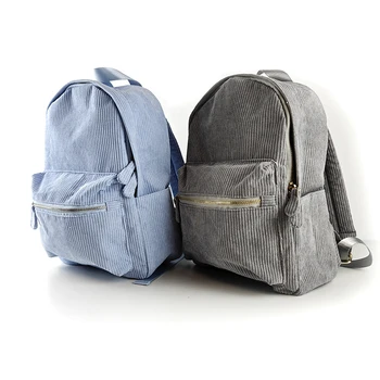 Вельветовый рюкзак Classi, Модный Женский Школьный рюкзак, Однотонный Полосатый рюкзак, сумка на плечо для девочек, Школьные сумки Большой емкости 11