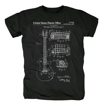 Винтажная иллюстрация Американская Повседневная Гитара Рок Брендовая мужская рубашка 3D camiseta Rocker в стиле Панк из 100% Хлопка На заказ