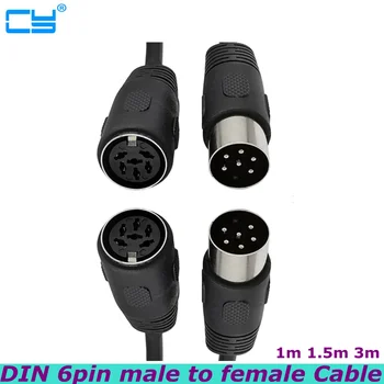 Высококачественный Аудио- и видеокабель DIN 6pin Male-Female S-Terminal Midi 6pin для аудиомикрофона Гитарный кабель 3 м 1 м 1,5 м