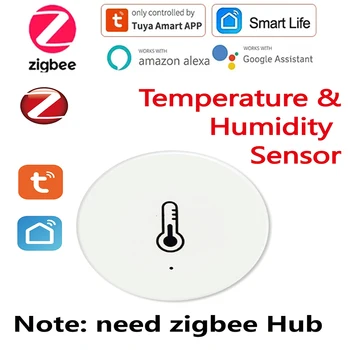 Датчик температуры и влажности Tuya ZigBee Работает с Alexa Google Home Домашний термометр Умный дом Tuya Smart App Control 7