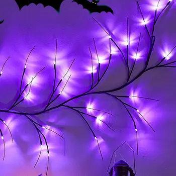 Декоративная светодиодная лампа-веточка, Водонепроницаемая светодиодная лампа на батарейках, веточка ивы на Хэллоуин, светодиодная лампа с несколькими режимами Фотосъемки 3