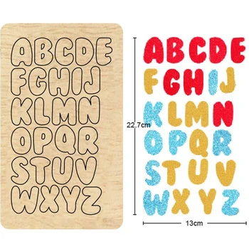 Деревянная форма с буквами Алфавита A-Z, деревянные штампы для поделок из кожи, ткани, бумаги, подходят для обычных машин для высечки на рынке 2020 10