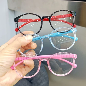 Детские очки с защитой от синего света Для мальчиков и девочек Прозрачные Круглые Компьютерные очки Для защиты глаз Очки в сверхлегкой оправе 8