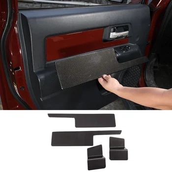 Для 2007-2021 Toyota FJ Cruiser ABS Карбоновое волокно, Автомобильная дверь, Внутренняя дверная панель, накладка, наклейка, аксессуары для защиты автомобиля