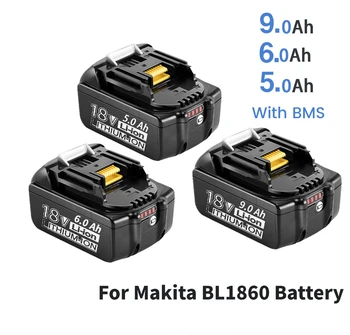 для Makita 18V 6000mAh Аккумуляторная Батарея для Электроинструментов со светодиодной литий-ионной Заменой LXT BL1860B BL1860 BL1850 9