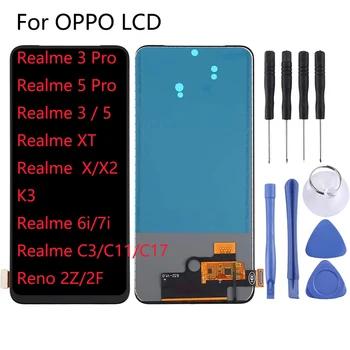 Для OPPO Realme 3 5 Pro Q XT X2 7i 6i C17 C15 C11 2020 C3 X K3 Reno 2Z Замена ЖК-дисплея с Сенсорным экраном Дигитайзер В Сборе 6