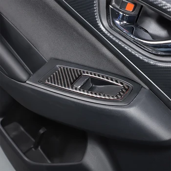 Для Subaru WRX 2021 2022 2023, Автомобильное оконное стекло из мягкого углеродного волокна, Кнопка подъема рамки, накладка, наклейка, автомобильные Аксессуары 6