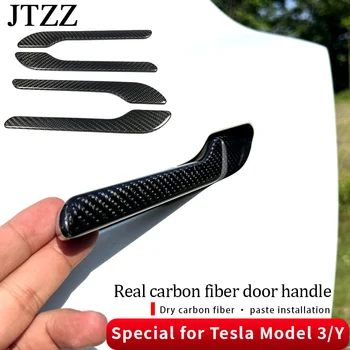 Для Tesla model 3 Y наружная дверная ручка с отделкой из углеродного волокна 5