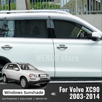 Для Volvo XC90 MK1 2003-2014 Солнцезащитный козырек на заднее боковое окно, автомобильный козырек, Магнитное покрытие Переднего лобового стекла, Сетчатая занавеска, козырек 6