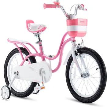 Для маленьких девочек и детей 12 дюймов. Детские Велосипеды для начинающих с Корзиной для тренировочных колес, Розово-белая Велосипедная Амортизация 10