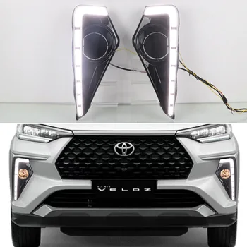 Дневные Ходовые огни Для Toyota Veloz 2021 2022 2023 12V Автомобильный Drl Последовательный Сигнал Поворота Автоматическая Светодиодная Противотуманная фара 12