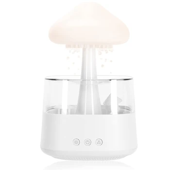 Дождевое облако USB-увлажнитель Капельной воды С регулируемой светодиодной подсветкой, Белый стол для увлажнения, Фонтан, Прикроватный столик, Расслабляющий сон 12