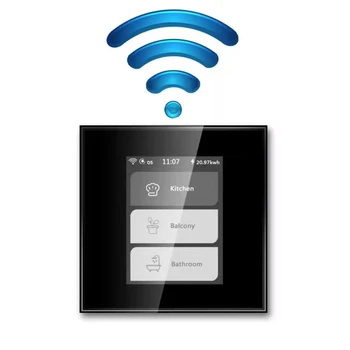 Домашняя автоматизация Tuya WIFI Диммерный переключатель с сенсорным ЖК-экраном Smart Switch для Умного дома 2