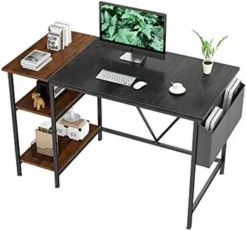 дюймовый Компьютерный стол с двухъярусной книжной полкой, Письменное рабочее место для домашнего офиса, Рабочий стол для учебы, современный простой стол для ноутбука с ящиком для хранения 13