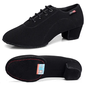 Женская обувь для латиноамериканских танцев, обувь для Джазовых танцев для взрослых, Обувь для танцев Сальсы, Женские черные, красные Кроссовки для обучения современным танцам Танго 8