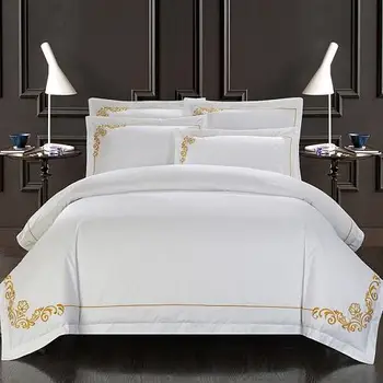 Золотой комплект постельного белья из четырех предметов, хлопковый комплект постельного белья