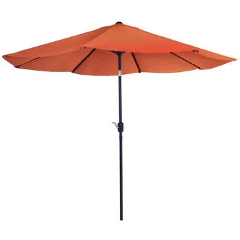 Зонт для патио с легким поворотом и автоматическим наклоном, уличный настольный зонт 10 футов от Pure Garden (оранжевый) 4