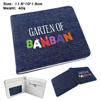Игра Banban Garden, окружающая студентов, Мужчин и женщин, Джинсовый кошелек с полусфорой, Мультяшная анимация, Короткая сумка для карт, кошелек для монет 4