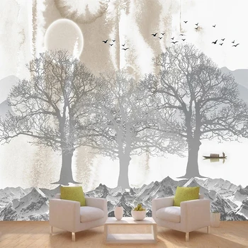 Изготовленная на заказ 3D Фреска Абстрактная Художественная концепция Обои с лесным пейзажем Для гостиной Спальни ТВ Фон Домашний Декор Фреска 10