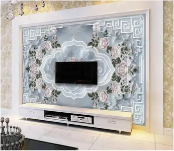 изготовленная на заказ фреска 3D фотообои Европейский мраморный фон с рисунком розы, домашний декор, обои для стен, 3D гостиная