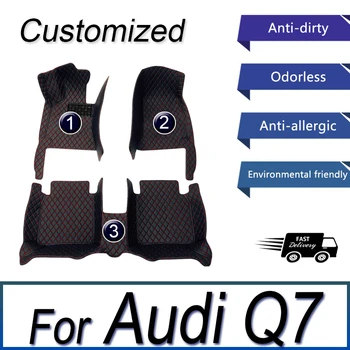 Изготовленные на заказ кожаные автомобильные коврики для Audi Q7 2006-2015 5-местный Центр дропшиппинга Ковры Коврики для ног Аксессуары 11