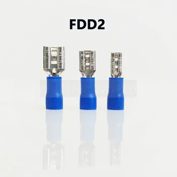 Изолированные клеммы для проводов серии FDD2, 100 шт./пакет, разъем для подключения кабеля, предварительно изолирующие клеммы, мужской терминал 13