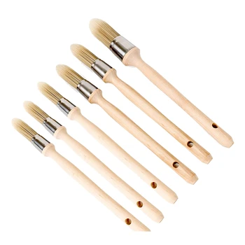 Инструмент для рисования краев из 6 предметов с отделкой деревянной ручкой, Кисти для рисования, 3 размера 9