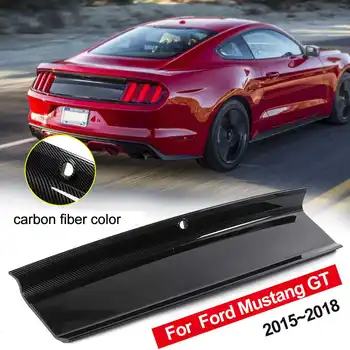 Карбоновое волокно/Черный глянец ABS Задняя Крышка Багажника Decklid Panel Cover Kit Для Ford Для Mustang 2015-2019 Панель Крышки Багажника 8